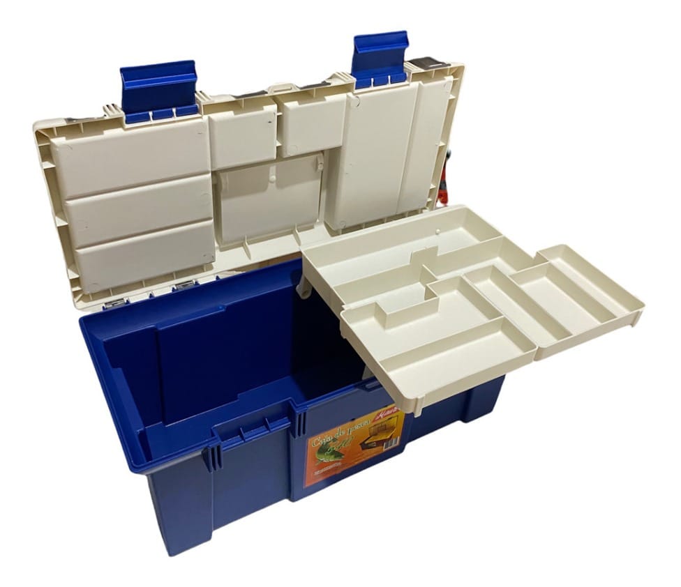 Caja Mauri Pesca Grande 54x25x25 Cm Dos 1/2 Bandejas Robusta