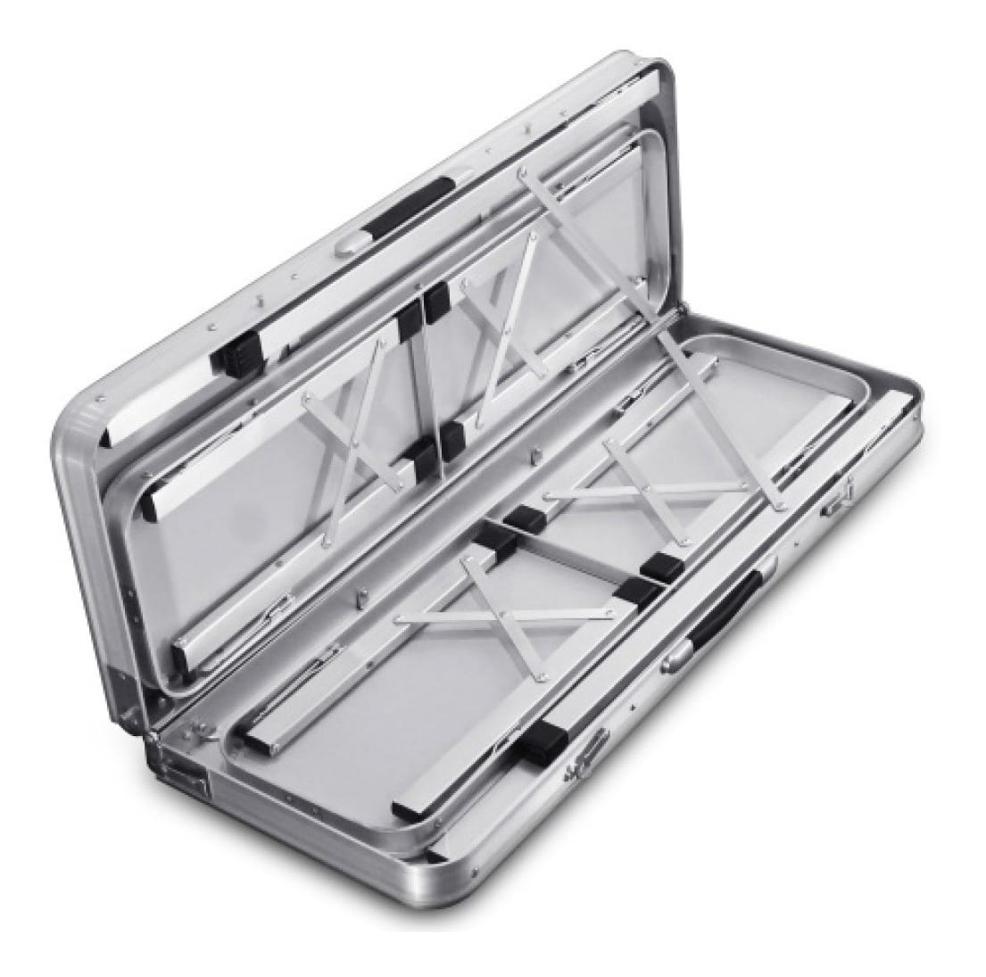 Mesa Spinit Camping Aluminio 90x67x70 Cm Con 2 Bancos Resite