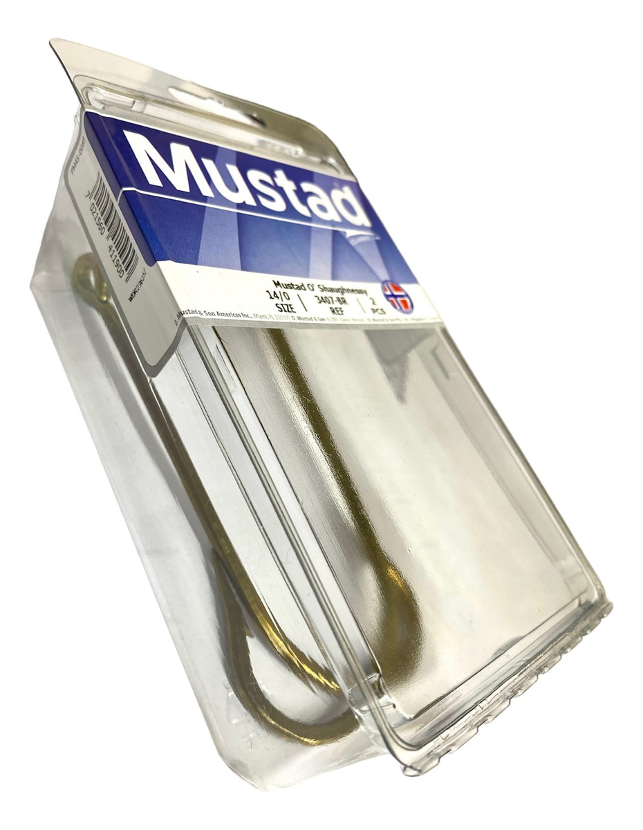 Anzuelo Mustad 3407-br Tamaño 14/0 Blister 2 Pzs Tiburon