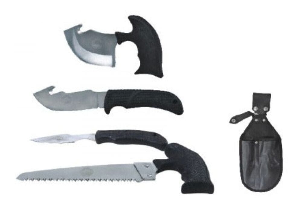 Combo Cuchillos De Supervivencia De 4 Pzs Waterdog Con Funda