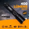 Linterna Spinit Pointmax 400r Duo Recargable Pila 400 Lumens Color De La Linterna Negro Color De La Luz Blanco