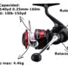 Reel Frontal Shimano Sienna Fg Sn2500fg Derecho/izquierdo Color Negro
