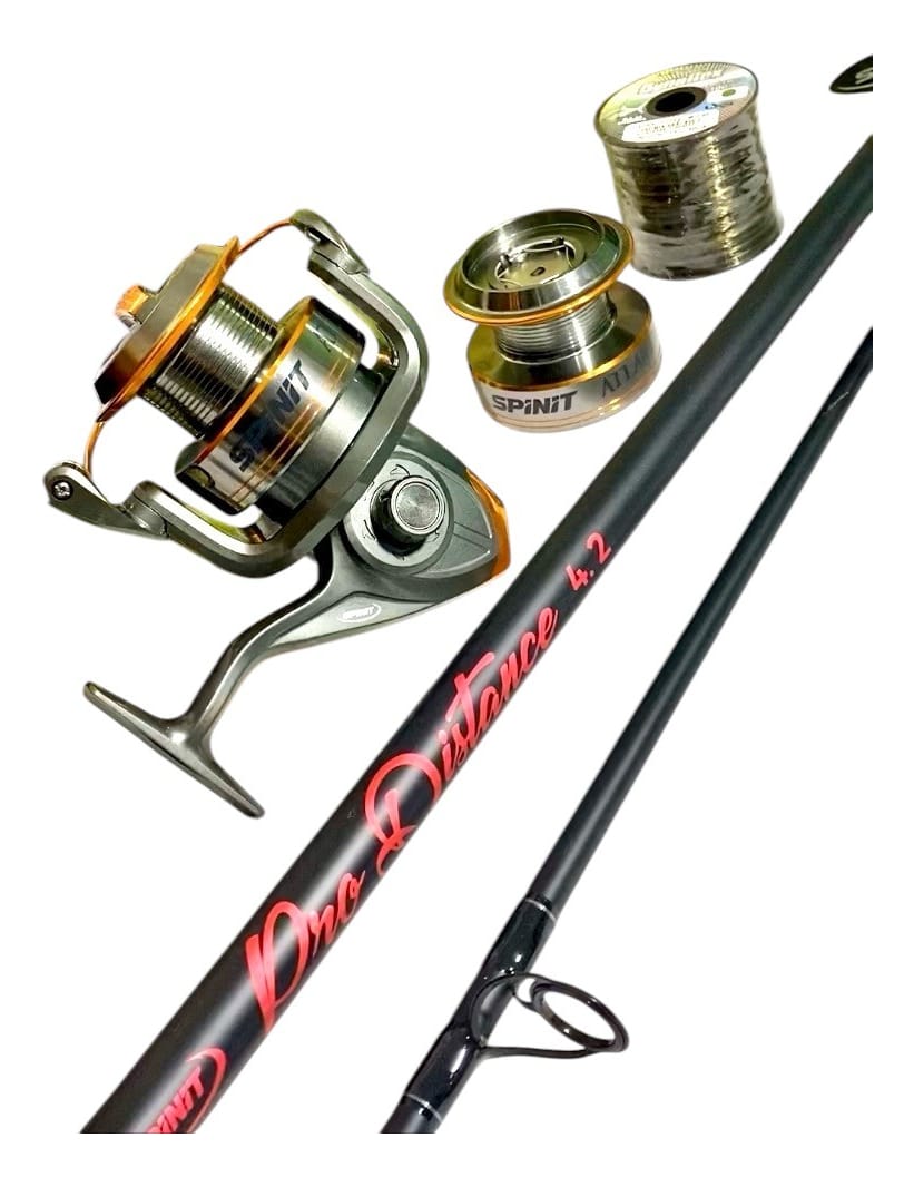 Combo Caña Pesca Costa Spinit 4,20m+reel Atlantis 9004+nylon