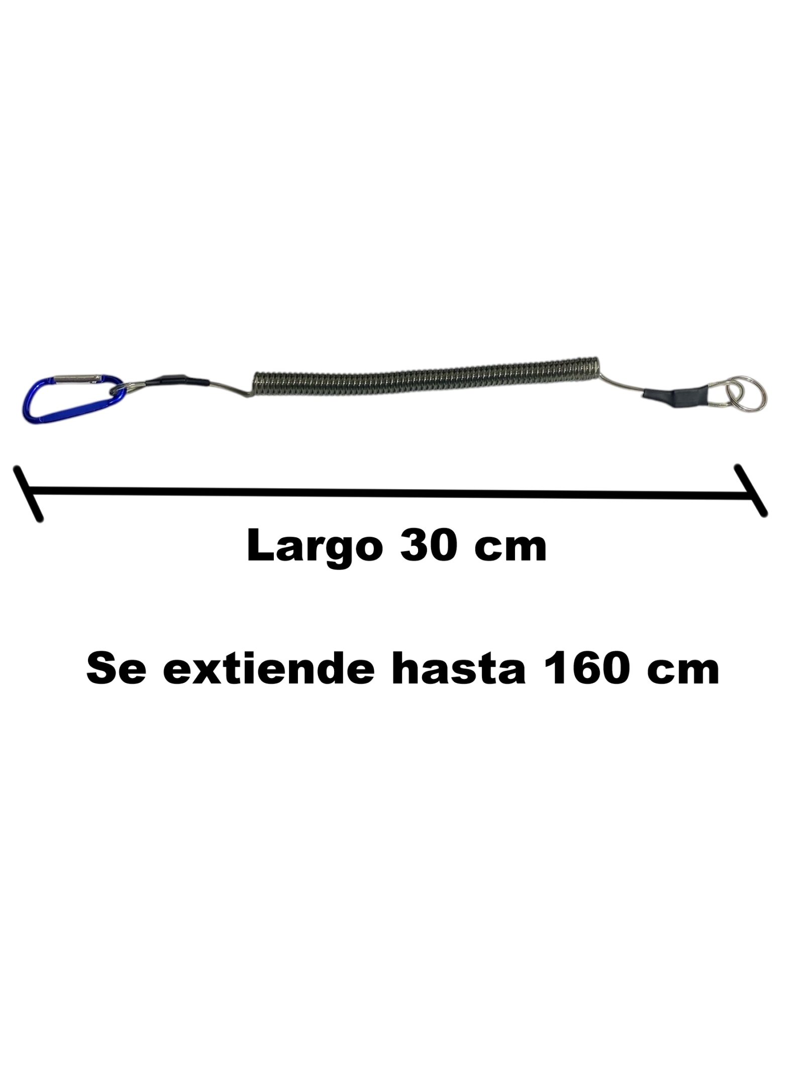 Cable Extensor Tech Reforzado 30 cm Con Mosqueton Y Anilla