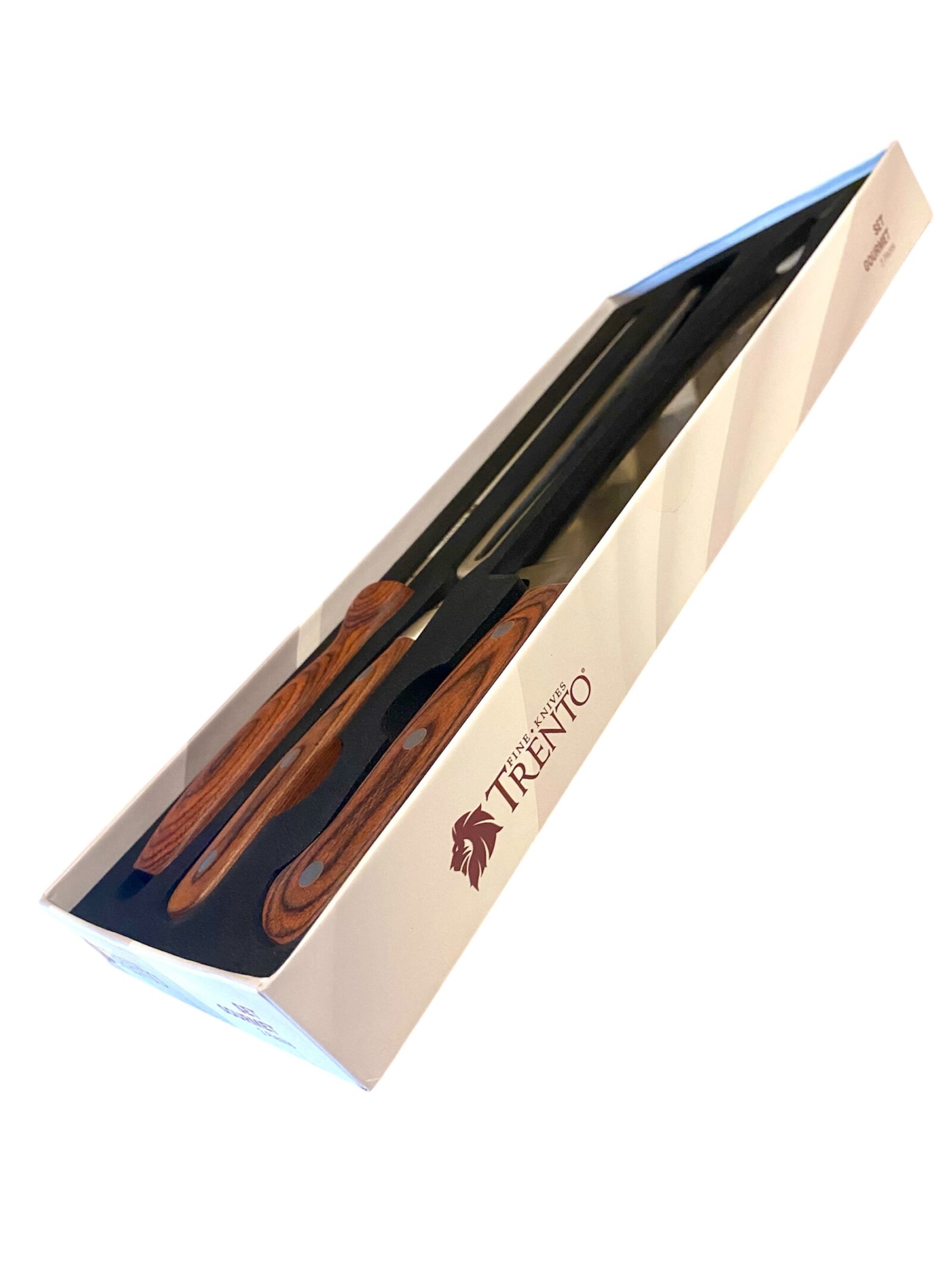 Set Asado Trento Juego 3 Piezas Cuchillo Chaira Trinche Gourmet