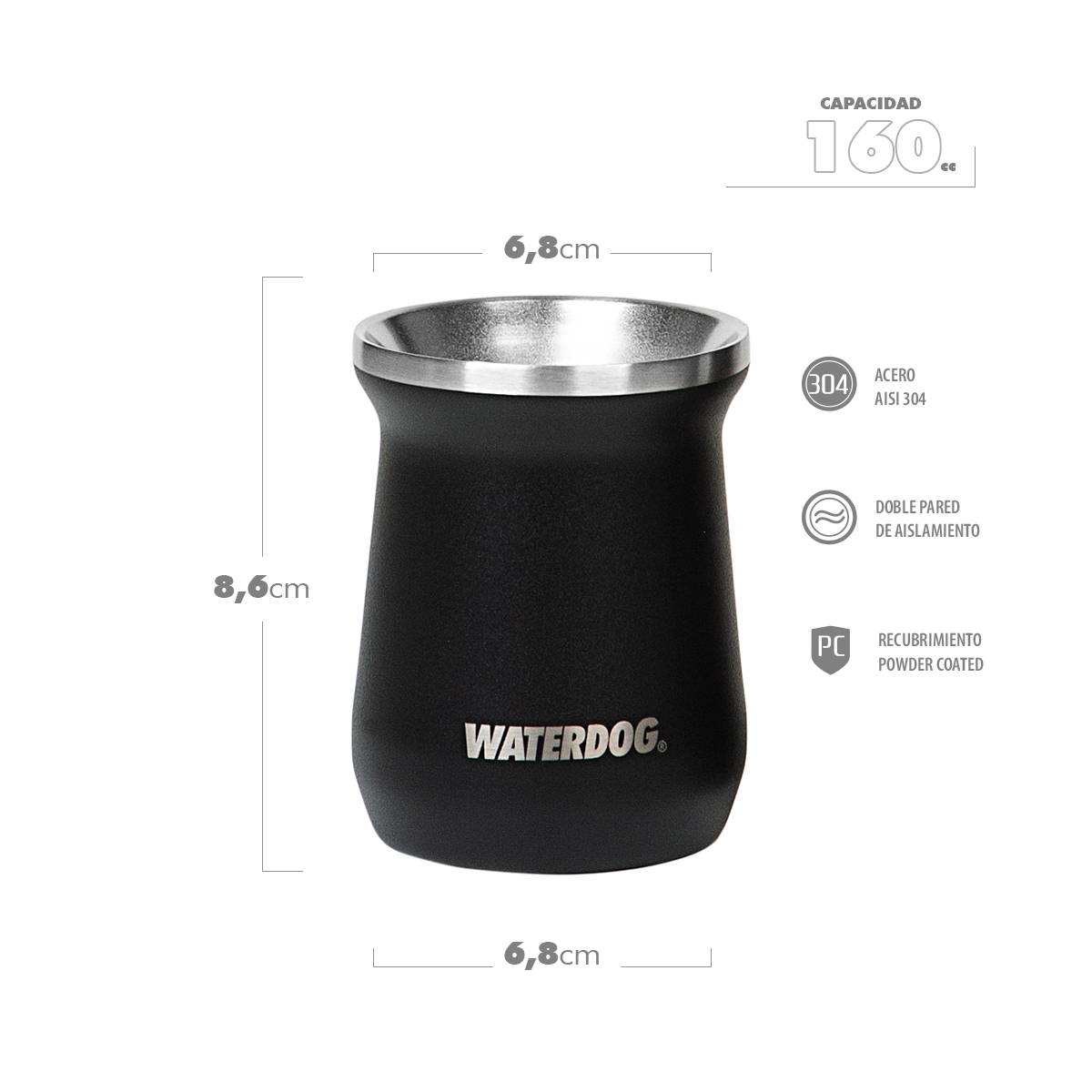 Mate Waterdog Zoilo Doble Pared Acero Inoxidable 160cm3