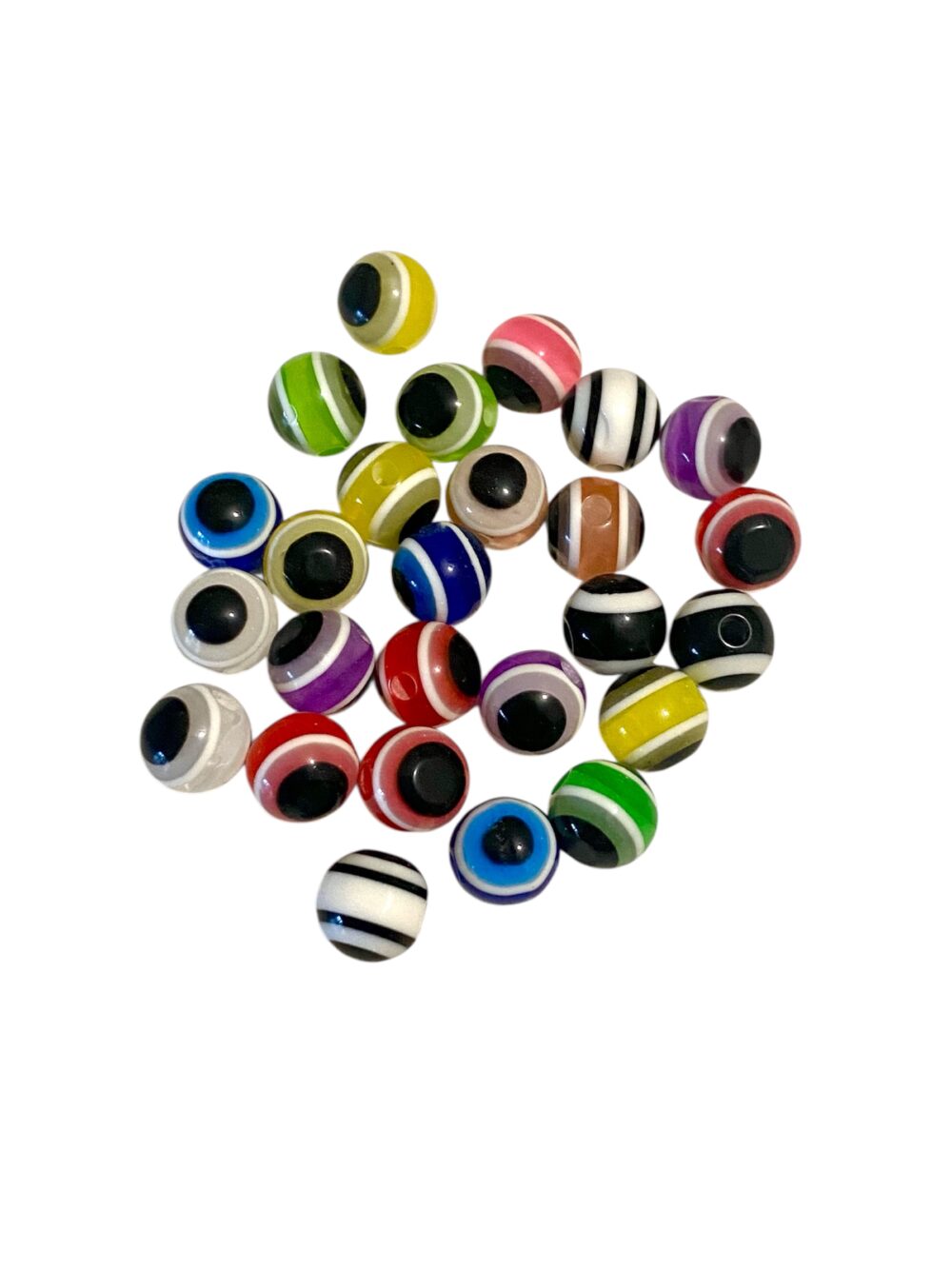 Perlas Armado De Lineas De Plastico Ojo Turco De 8 Mm x 25 Unidades