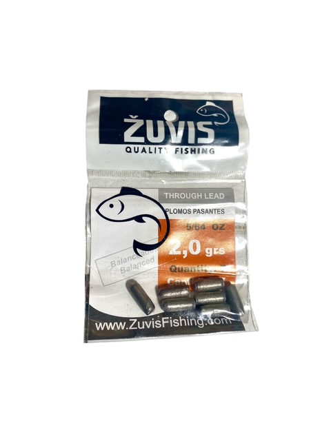 Plomo Lastre Pasante Zuvis 2 grs Blister Por 7 Unidades