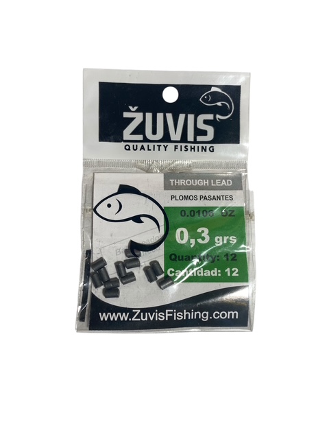 Plomo Lastre Pasante Zuvis 0,3 grs Blister Por 12 Unidades (copia)