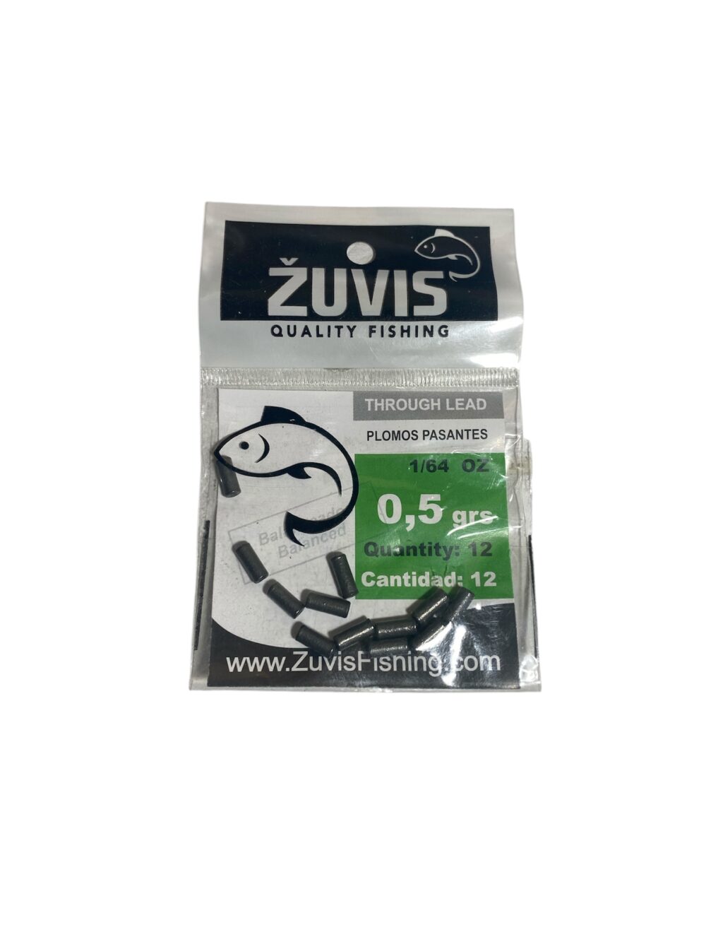 Plomo Lastre Pasante Zuvis 0,5 grs Blister Por 12 Unidades