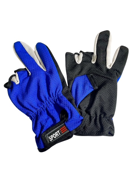 Guantes Para Pesca 3 Dedos De Poliester Con Palma Antideslizante