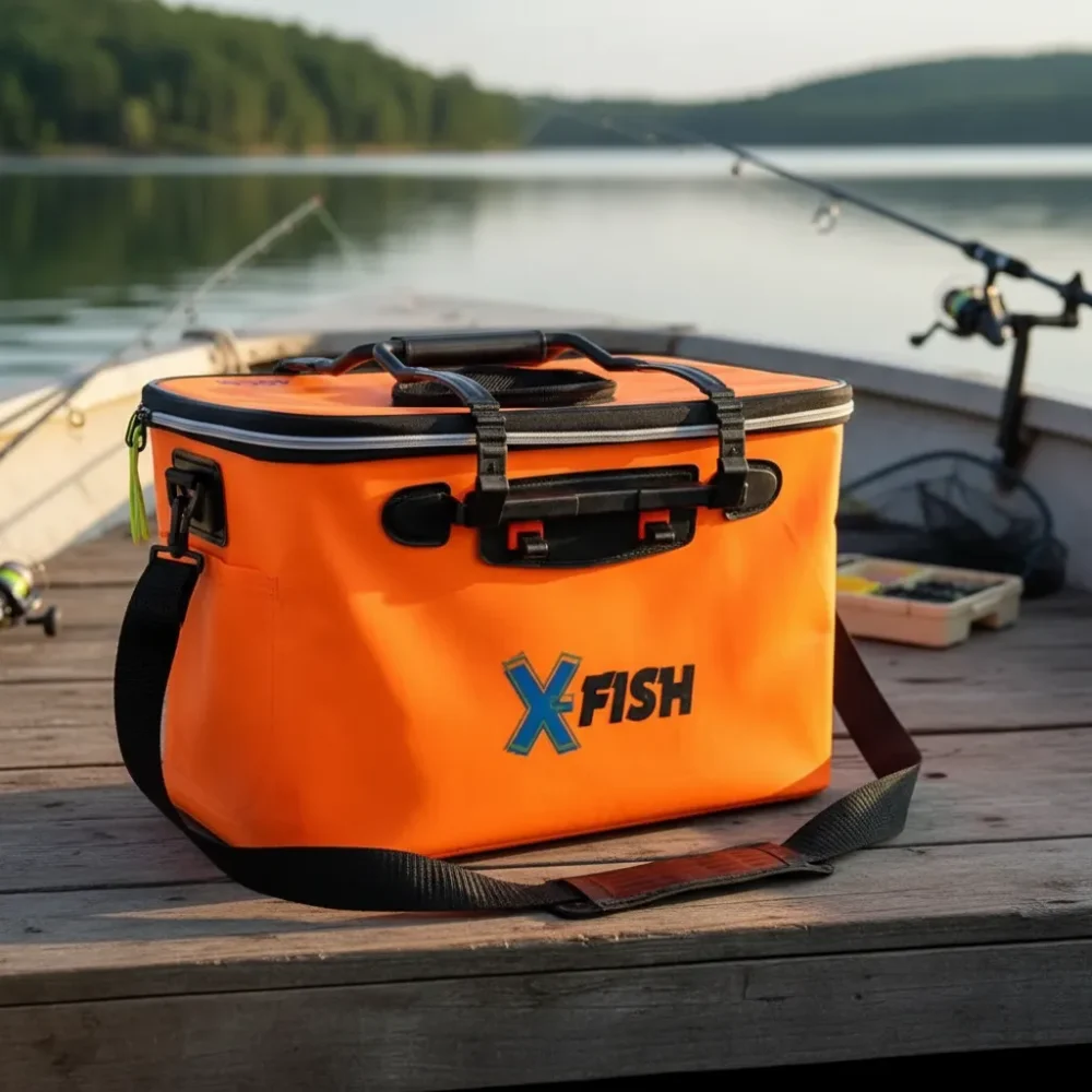 Balde Pesca Plegable Xfish Grande Porta Carnada 40 Cm