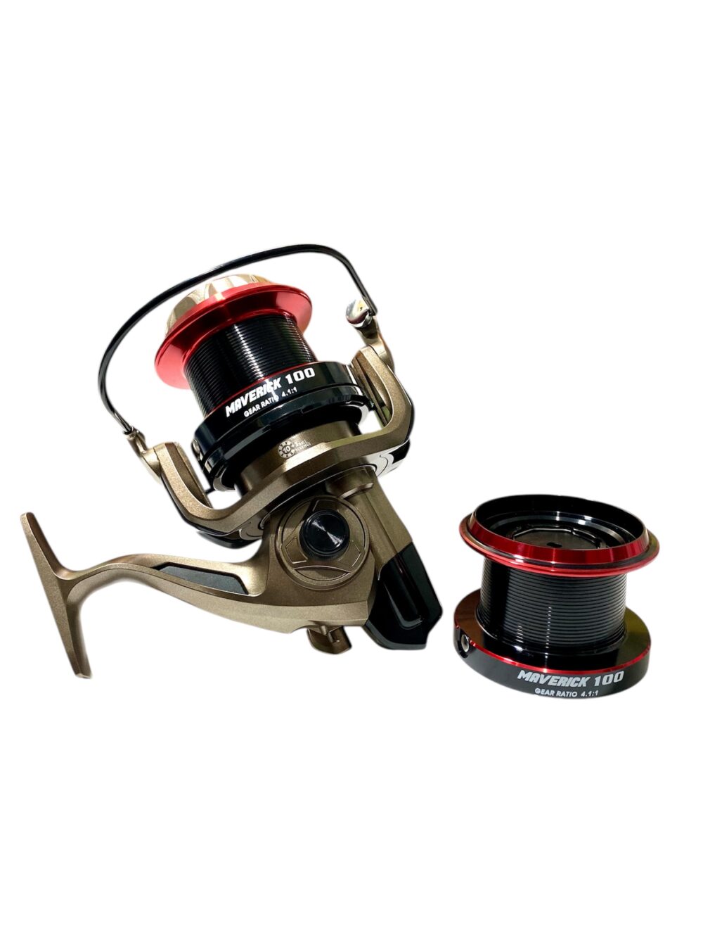 Reel Tech Maverick 100 De Lance Carrete Conico Rel 4.1:1 Cap 0,40mm/420m + Carrete Adicional