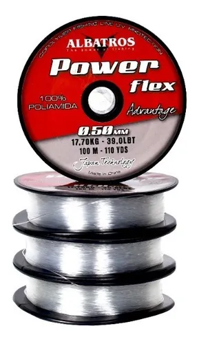 Nylon Power Flex 0,40mm 12,70kg Tanza Pesca X100m Transparente
