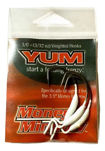 Anzuelo Offset Yum Lastrado Señuelos Gomas 3/0 Blister x3 Unidades