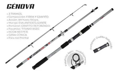 Caña Albatros Genova 2,70 M 3 Tramos 100g 10-20 Lbs Frontal Variada