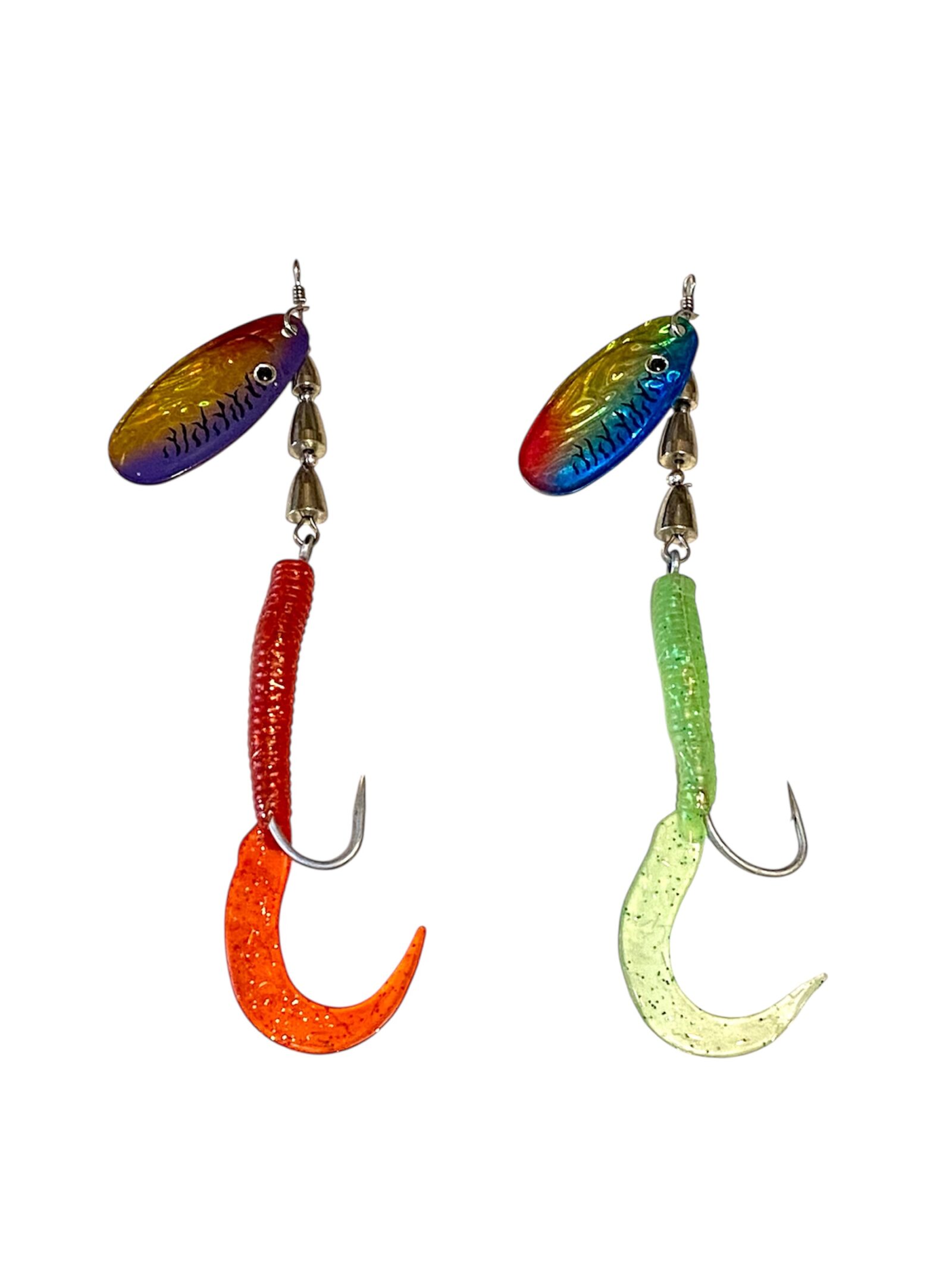 Señuelo Waterdog Cuchara Con Gusano De Goma y Anzuelo