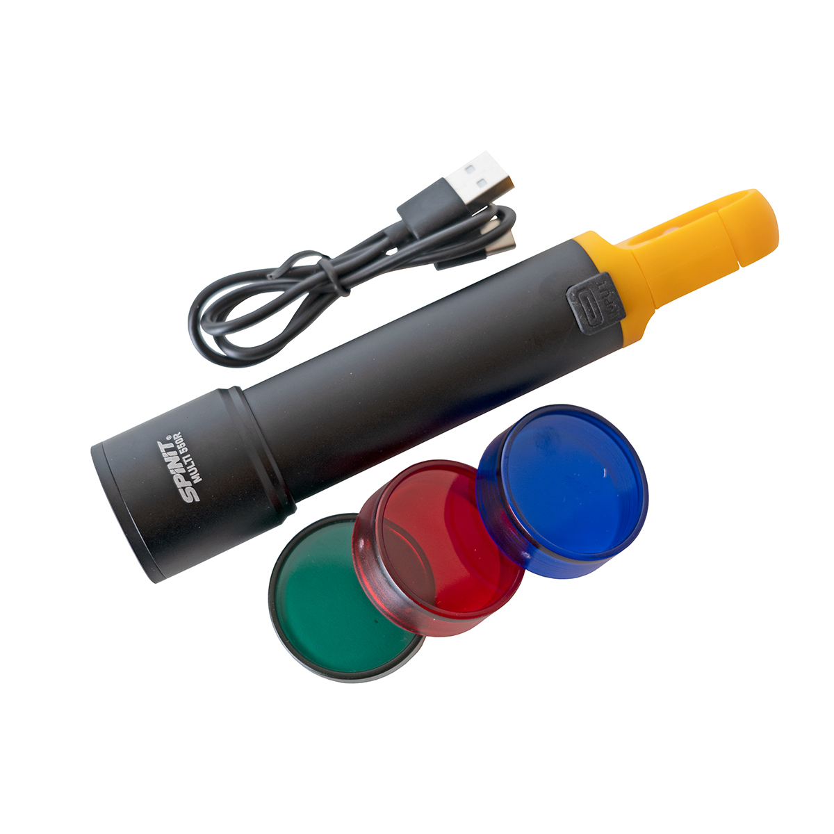 Linterna Spinit Multi 550r Recargable 9 Modos Con Zoom Y Filtros