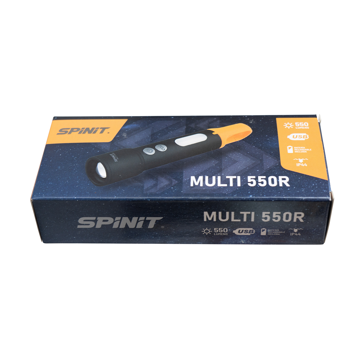Linterna Spinit Multi 550r Recargable 9 Modos Con Zoom Y Filtros