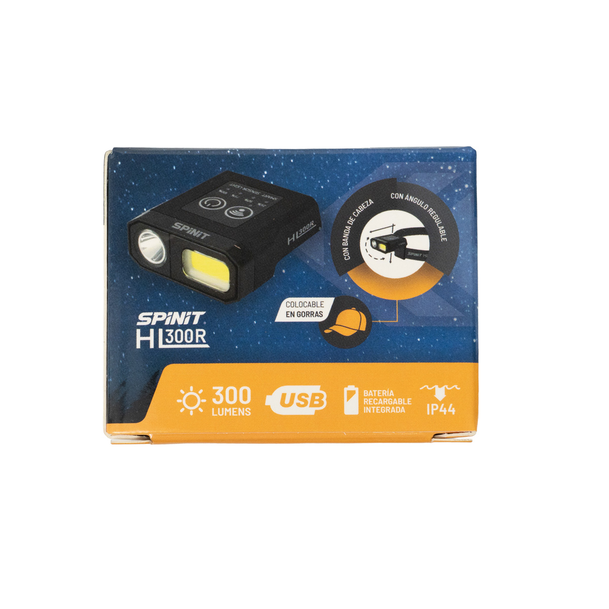 185079 LINTERNA SPINIT HL300R CLIP-05 Linterna Frontal Minera Spinit Hl300r Recargable Con Sensor 300 lm