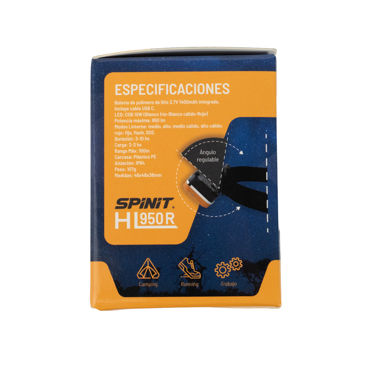 185080 LINTERNA SPINIT HL950R RECARGABLE-11 Linterna Frontal Recargable Cabeza Minera Spinit Hl950r 7 modos