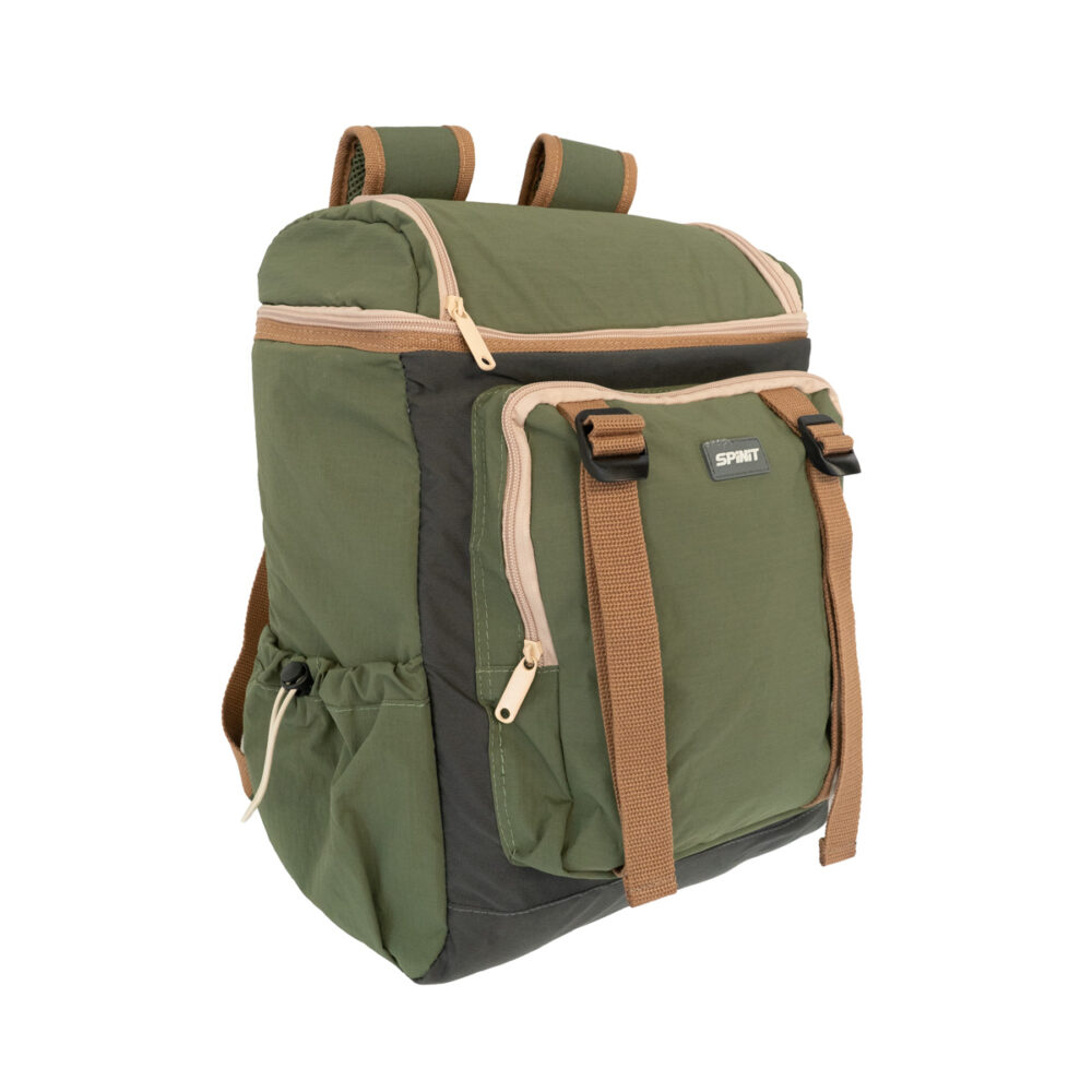 600072 MOCHILA CONSERVADORA SPINIT 16L VERDE GRIS-03 Mochila Conservadora Spinit 16 Lts Camping Pesca Ajustable