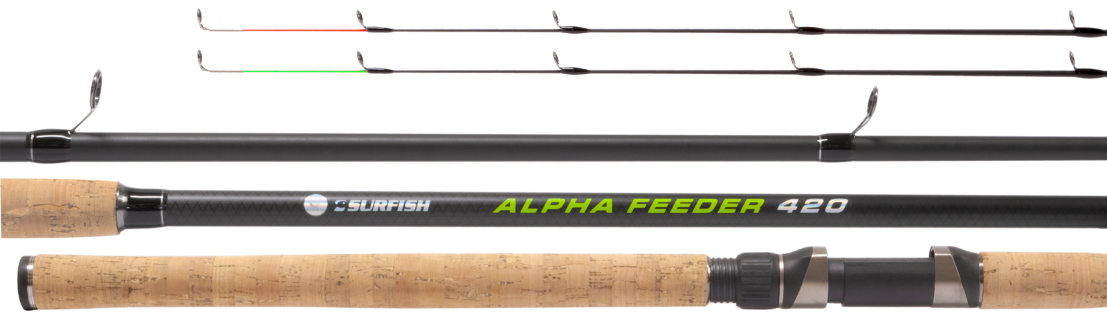 Caña Telescopica Surfish Alpha Feeder 4,20m 30-90g 3 Tramos Pejerrey 2 Punteras