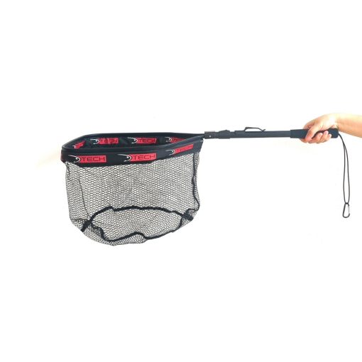 Copo Tech Pesca Flotante Plegable Extensible Red Goma Largo 100cm Negro