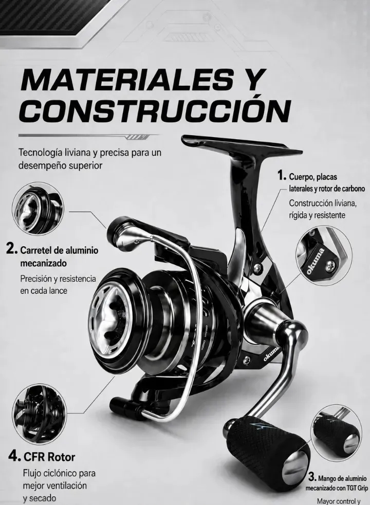 Reel Okuma Itx 4000 Spinning 10 Kilos De Freno 8 Rulemanes