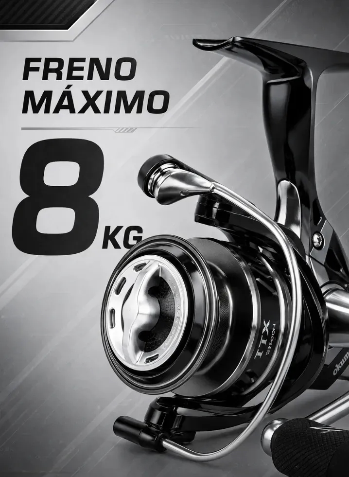 Reel Okuma Itx 4000 Spinning 10 Kilos De Freno 8 Rulemanes