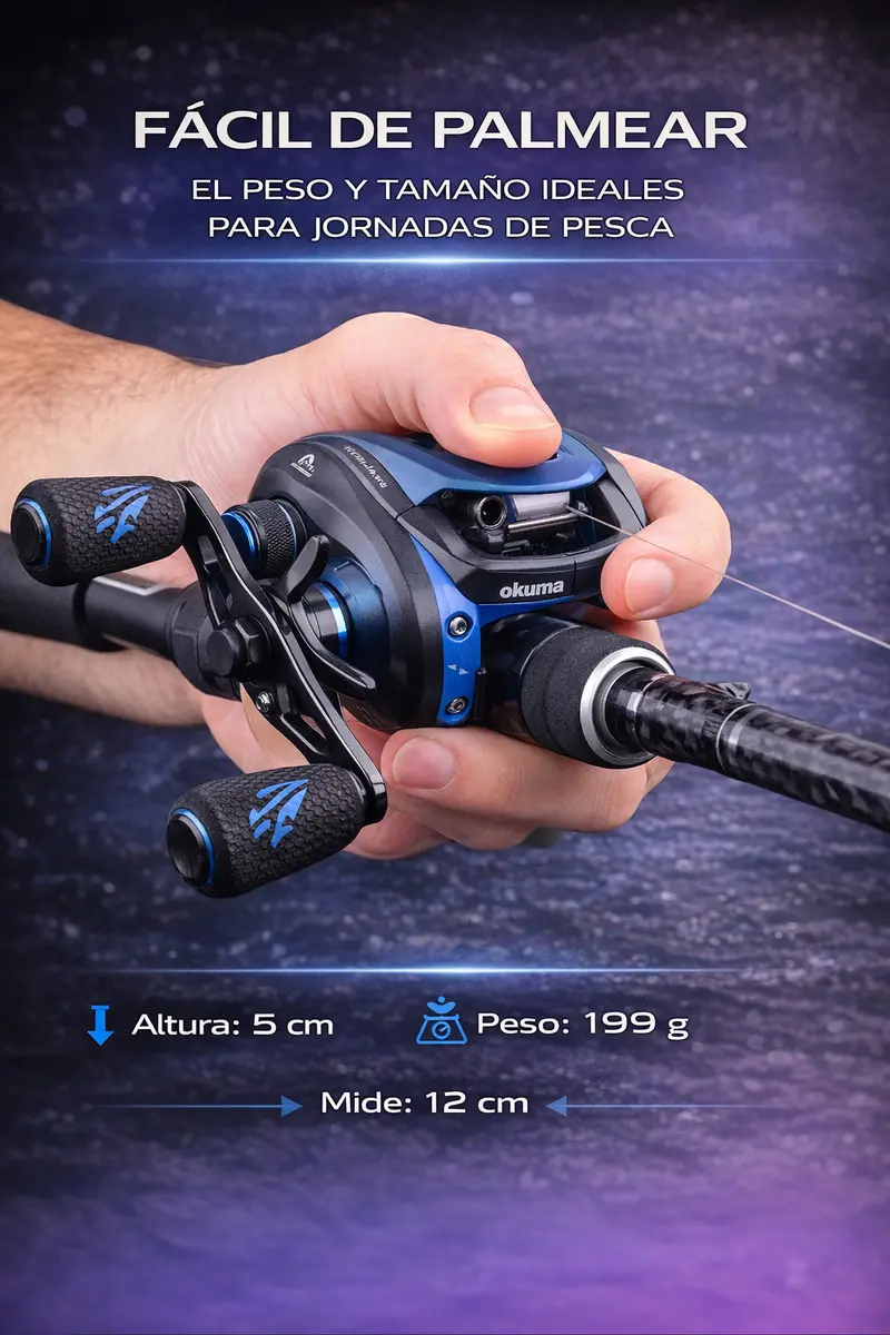 Reel Okuma Serrano Srn101h-a Bait Izquierdo 5kg Freno 7 Rulemanes