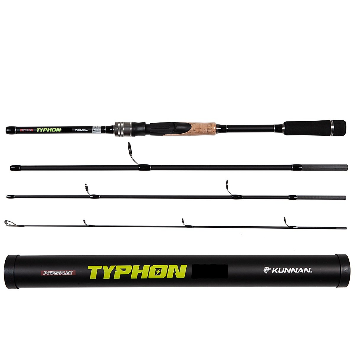 Caña De Pesca Kunnan Typhon 4 Tramos 10-20lbs Con Tubo De Transporte Spinning
