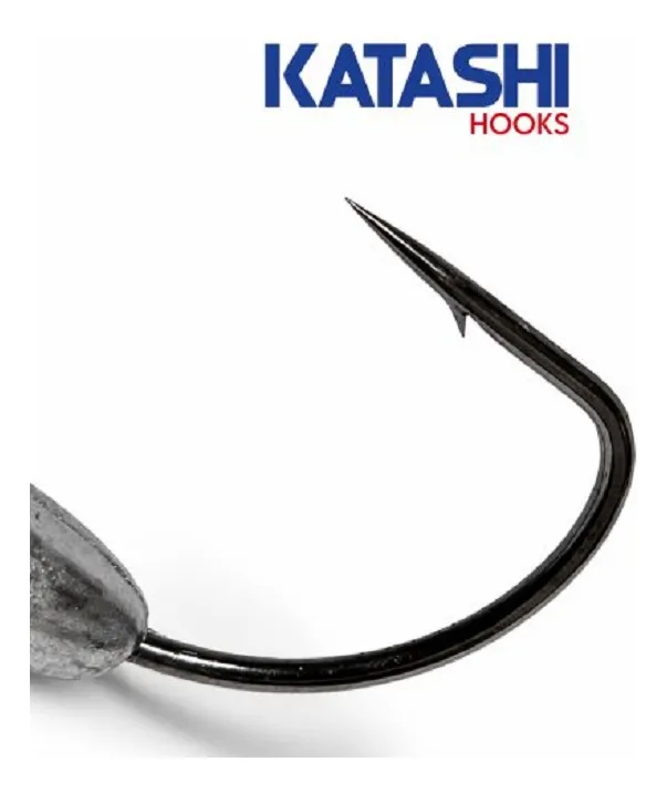 Anzuelo Katashi Worm OffSet Para Señuelos de Goma Con Peso Lastrados