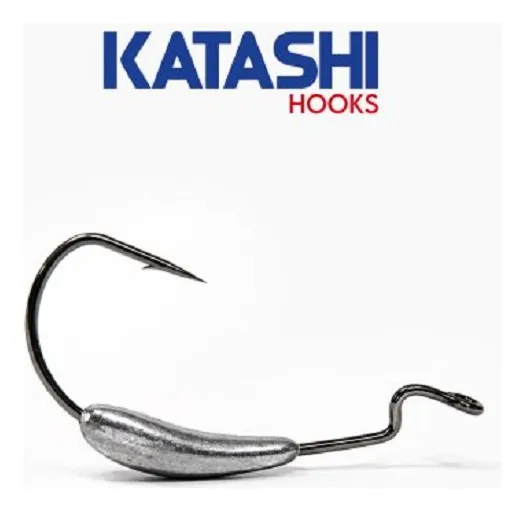 Anzuelo Katashi Worm OffSet Para Señuelos de Goma Con Peso Lastrados