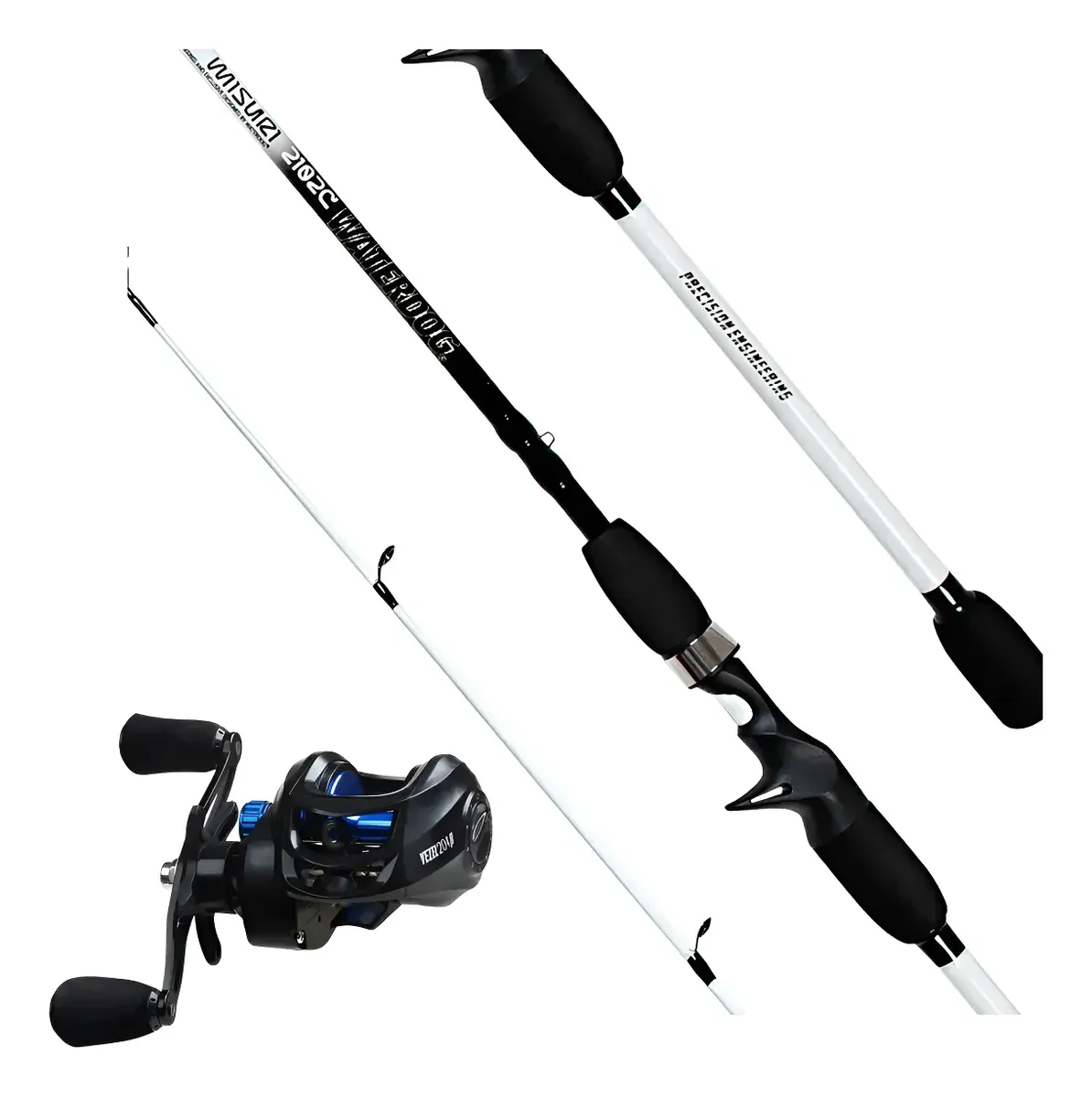 Combo Pesca Waterdog Caña Misuri 1.95m + Reel Vezel204 Izquierdo Reel Izquierdo