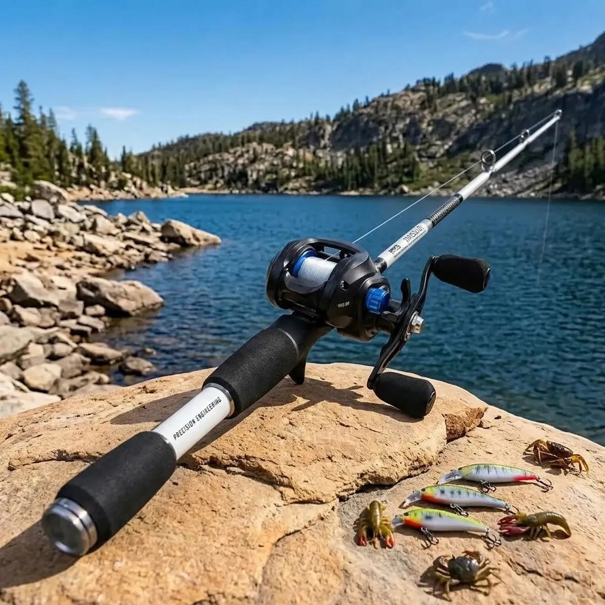 Combo Pesca Waterdog Caña Misuri 1.95m + Reel Vezel204 Izquierdo Reel Izquierdo