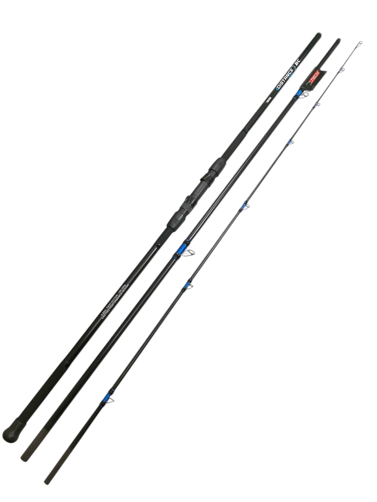 Caña Tech De Lance Distance Total 4,20m 100-200g 3 Tramos Para Rotativo