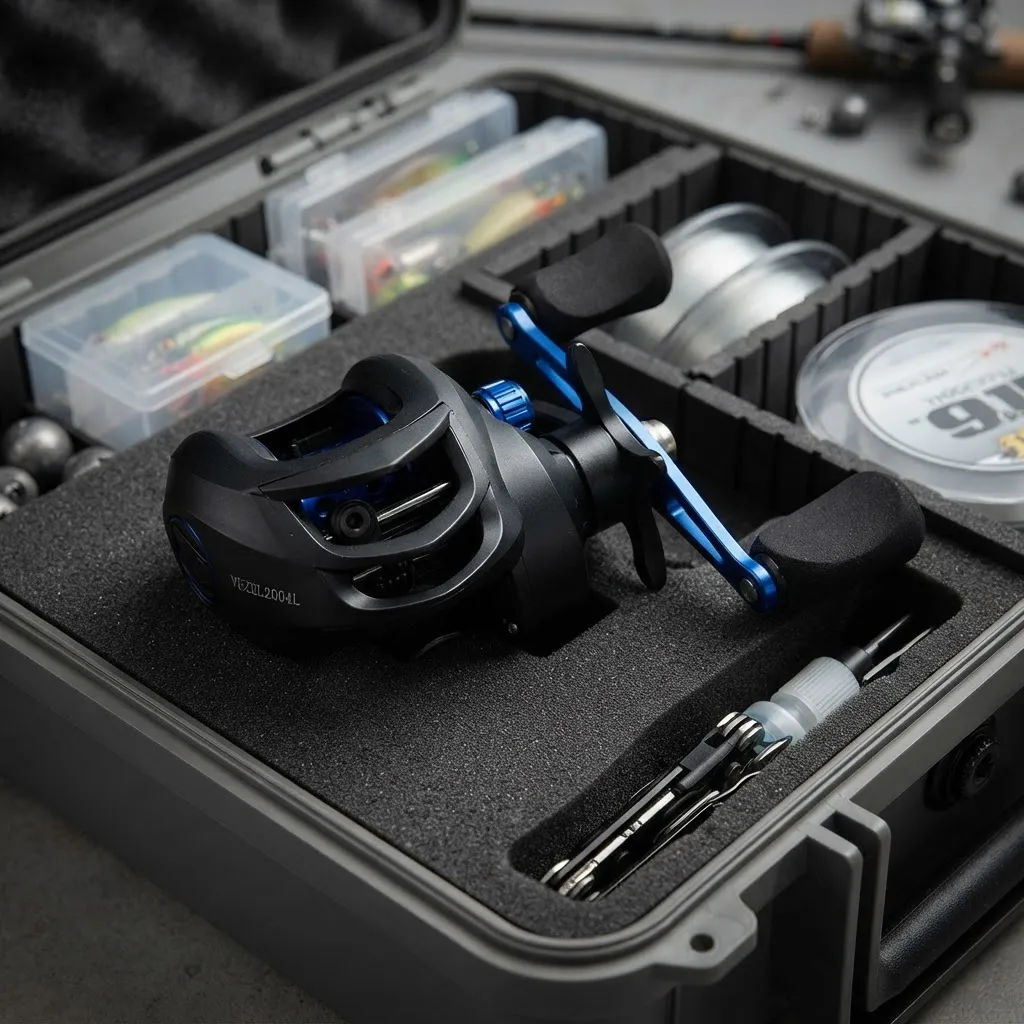 Reel Waterdog Vezel 204 Huevito 4 Rulemanes Izquierdo Freno 8kg