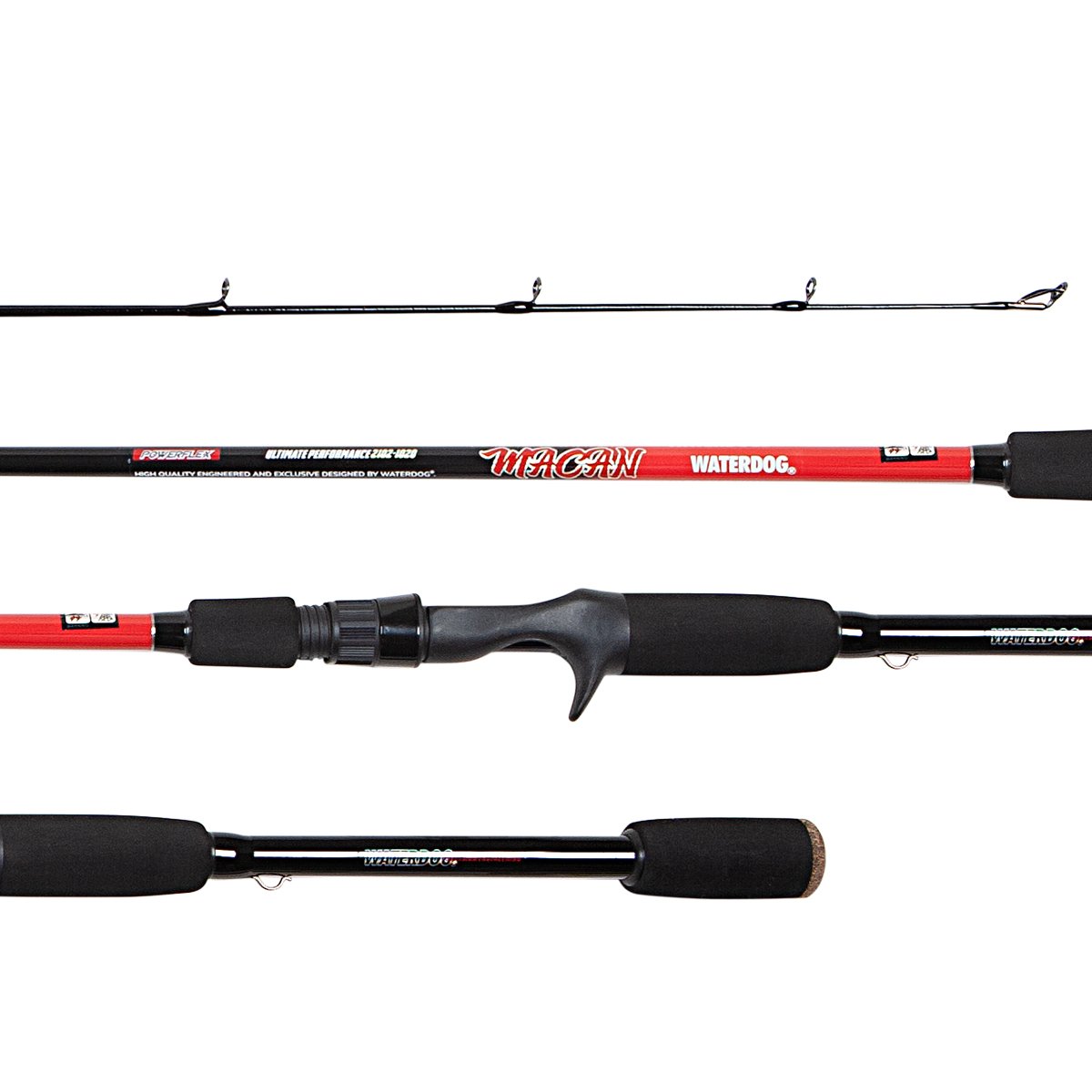 Caña De Pesca Waterdog Macan Baitcast 2,10m 2 Tramos En10-20lbs y 15-30lbs